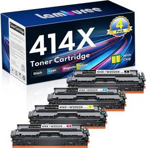 Ennovor 414X Toner Cartridge with Chip Replacement for HP 414X W2020X W2021X W2022X W2023X Specifically use with Color Laserjet Pro M479fdw Printer (Black Cyan Yellow Magenta, 4-Pack)