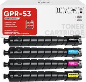 Ennovor GPR-53 Toner Cartridge  Black Cyan Magenta Yellow 4-Pack GPR53 Toner Replacement for Canon GPR-53 Toner Cartridges for ImageRunner Advance C3325i C3330i C3520i C3525i Printer Ink