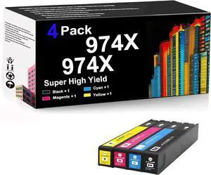 Ennovor 974X Black and 974X Color for HP Ink Cartridge Compatible Replacement for 974X for HP OfficeJet Pro 352dw MFP 377dw Pro 452dw MFP 477dw 577dw 552dw P55250dw MFP Ink Cartridges,Combo Pack*1