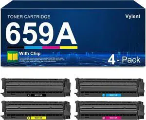 Ennovor 659A Toner Cartridges Compatible with HP W2010A W2011A W2012A W2013A Replacement for HP Enterprise Flow MFP M776 M856x M856dn M776z M776dn M776zs Printer (4-Pack, Black Cyan Magenta Yellow)