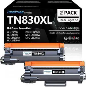 Ennovor TN830XL TN830 Toner Cartridges Compatible Replacement for Brother TN830XL Black TN 830 XL/V/R for MFC-L2820DW MFC-L2900DW HL-L2480DW HL-L2460DW HL-L2405W HL-L2400D DCP-L2640DW Printers (2PK)