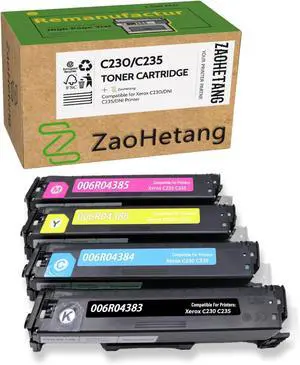 Ennovor Remanufactured C235 C230 Toner Cartridge 006R04383 006R04384 006R04385 006R04386 Up to 1,500 Pages Compatible for Xerox C230/DNI C235/DNI Printer(Black, Cyan, Magenta, Yellow)