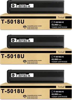 Ennovor T-5018U T5018U Toner Cartridges Replacement for Toshiba T-5018U Toner Cartridge for E Studio 2018A E Studio 2518A E Studio 3018A E Studio 3518A E Studio 4518A E Studio 5018A Printer 3X Black