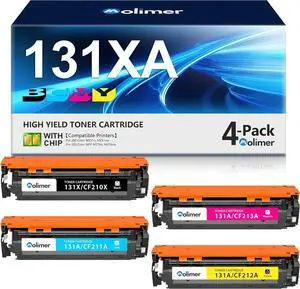 Ennovor 131X 131A Toner Cartridges with Chip Compatible Replacement for HP CF210X CF211A CF212A CF213A Toner for Color Laserjet Pro MFP M476dn M476dw M476nw Printer (BK C M Y, 4-Pack)