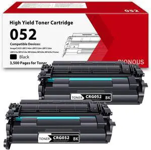 Ennovor 052 Black Toner Cartridge: 2-Pack Compatible 052 052H CRG052 Toner Replacement for Canon 052 052H Toner Cartridge with imageCLASS LBP215dw LBP212dw MF421dw MF426dwPrinter [3,500 Pages/Pack]
