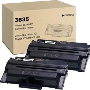 Ennovor 3635 108R00795 High Yield Toner Cartridge Replacement for Xerox Phaser 3635MFP Printer (Black, 2 Pack) - 10,000 Pages