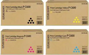 Ennovor P C600 PC600 Toner Cartridge Compatible for Ricoh P C600 PC600 408310 408311 408312 408313 Toner Set Replacement for Ricoh Savin Lanier P C600 PC600 Printer