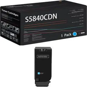 Ennovor S5840CDN Toner Cartridges Compatible for Dell S5840CDN S5840 Printers, with Chip, High Yield 8000 Pages, High-Definition Printing (1 Pack Cyan)