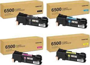 Ennovor Phaser 6500 WorkCentre 6505 Toner Cartridge 106R01597 106R01594 106R01595 106R01596 Replacement for Xerox Phaser 6500 6500N 6500DN WorkCentre 6505 6505N 6505DN Printer Ink 4-Pack (BK/C/M/Y)