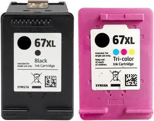 Ennovor for HP 67XL | 3YM57A and 3YM58A | 2 Ink Cartridges | Black and Tri-Color