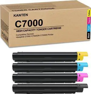 Ennovor VersaLink C7000 Toner Cartridges High Capacity(4 Pack) Replacement for Xerox 106R03757 106R03758 106R03759 106R03760 Toner use for Xerox Versalink C7000 C7000DN Black Cyan Magenta Yellow