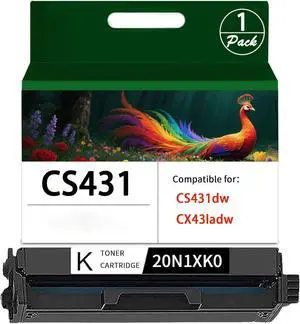 Ennovor CS431 CX431 Extra High Yield Toner Cartridge 20N1XK0 Compatible for Lexmark CS431dw, CX431adw6000 Pages (1BLACK)