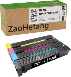 Ennovor TN711 High Yeild Toner Cartridges Replacement for Konica Minolta TN711 A3VU130 A3VU430 A3VU330 A3VU230 for Konica Minolta Bizhub 654 654e 754 754e C654 C654e C754 C754e Printer(4PK-KCMY)