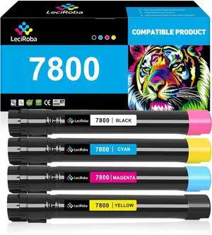 Ennovor LeciRoba 7800 High Yield Toner Cartridge Replacement for Xerox Phaser 7800 7800DN 7800DX 7800GX Printer (4-Pack, 106R01569 106R01566 106R01567 106R01568)