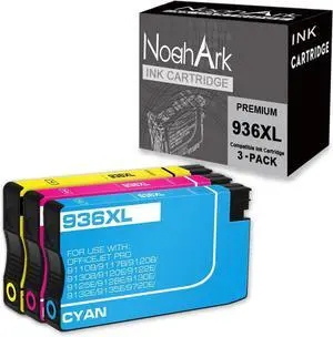 Ennovor 3 Packs 936XL 936 Compatible Ink Cartridges Replacement for HP OfficeJet Pro 9110b 9117b 9120b 9130b 9120e 9122e 9125e 9128e 9130e 9132e 9135e 9720e 9730e Printer (Cyan, Magenta, Yellow)