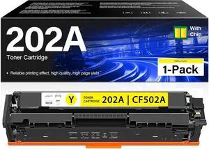 Ennovor 202A Toner Cartridge 1-Pack CF502A Replacement for HP 202a Yellow Toner Cartridge Pro MFP M280nw M281fdn M281fdw M281cdw Pro M254nw M254dw M254dn Printer