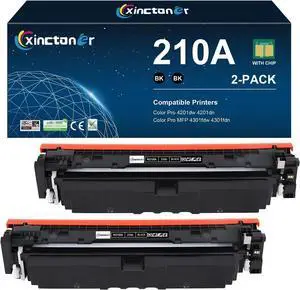 Ennovor 210A Black Toner Cartridge (with Chip) Compatible Replacement for HP 210A W2100A Toner High Yield Work for HP Color Pro MFP 4301fdw 4301fdn Pro 4201dw 4201dn Series Printer (2 Pack)