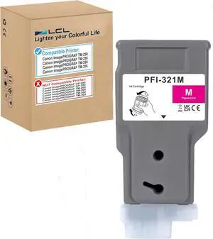 Ennovor LCL Compatible PFI-321 PFI-321M Magenta High Yield 300-ml Ink Cartridge (6269C001AA) Replacement for Canon PFI-320M imagePROGRAF TM-250 TM-255 TM-350 TM-355 Printers(1-Pack)