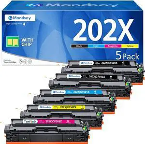 Ennovor 202X Toner Cartridge Replacement for HP 202X Toner Cartridges CF500X 202A Works for Color Pro MFP M281fdw Toner M254dw M281cdw M281 M281dw M280nw Toner Printer (BK/C/Y/M,5 Pack)