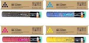 Ennovor MPC2551 MP C2551 Toner Cartridge Replacement for 841586 841503 841502 841501 for MP C2050 C2051 C2550 C2551 (4-Pack, Black Cyan Yellow Magenta)