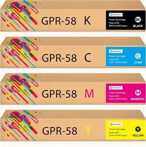 Ennovor High Yield GPR58 Toner Cartridge Replacement Compatible for Canon GPR-58 GPR 58 ImageRunner Advance iR-ADV C256 C256iF C356 C356iF DX C257 C257iF C357 C357iF 4 Packs