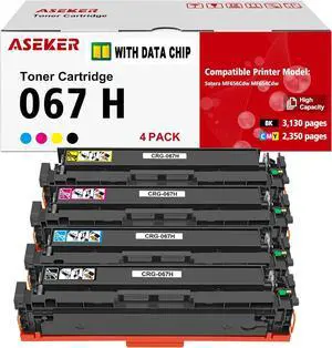Ennovor [with Data Chip] 067H 067 H Toner Cartridge 4 Color Compatible for Canon imageCLASS LBP632Cdw MF653Cdw MF654Cdw MF656Cdw LBP633Cdw Printers High Capacity 3130 & 2350 Pages (067H BK/C/M/Y)