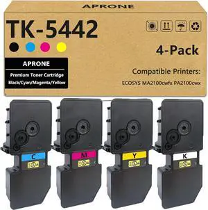 Ennovor TK-5442 TK5442 Toner Cartridge Compatible for TK-5442 for Kyocera ECOSYS MA2100cwfx PA2100cwx Model Laser Printer (Black/Cyan/Magenta/Yellow,4-Pack)