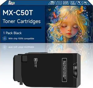 Ennovor MX-C50T Toner Cartridges Compatible with Sharp MX-C407F MX-C507F Printers, High-Yield Vibrant Colors, Sharp Text, Easy Installation, Perfect for Home & Office Use (1 Pack Black)