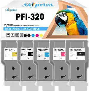 Ennovor PFI-320 Ink PFI320 Pigment Ink Tank Compatible PFI-320MBK PFI-320BK PFI-320C PFI320M PFI-320Y Ink use for Canon imagePROGRAF TM-200 TM-205 TM-300 TM-305 Printer Ink PFI-320 300-ml