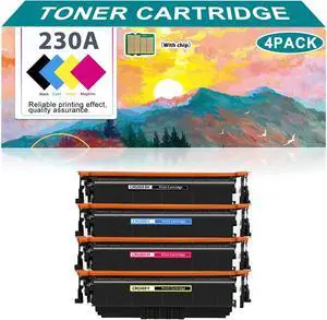 Ennovor 230A Toner Cartridge Compatible for HP W2300A W2301A W2302A W2303A Toner Cartridge for HP Color Laserjet Pro 4203DW MFP4303FDW Printers Replacement,Combination Package ×4