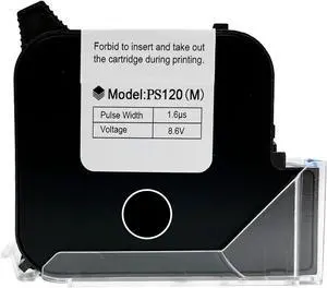 Ennovor Black Original Original Ink Cartridge Quick-Dry Replacement 72ml Ink Cartridge for 1inch/ 25.4mm T190 Print Height Inkjet Printer Coding Machine