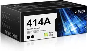 Ennovor 414A Black Toner Replacement for HP 414A Toner Cartridges for Color Enterprise MFP M480f M455dn, Color Pro MFP M479fdn M479fdw M454dn M454dw Printer (2 Pack, with Chip)