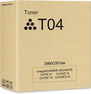 Ennovor T04 Toner Black 2980C001aa T04L Toner Replacement for Canon T04 Black Toner Cartridge for imageRUNNER Advance C475iF III C475i III C475iZ III C475iFZ III Printer