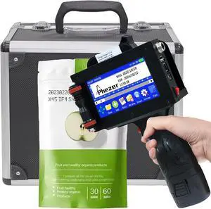 Ennovor P16-1 Handheld Inkjet Printer, Printing Height 1 Inch with 72ml Solvent Ink Cartridge, Portable Intelligent Coding Machine for Expiry Date/Time/Barcode/QR Code/Logo (Metal Body)