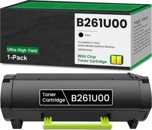 Ennovor B261U00 Black Toner 15,000 Pages Remanufactured B261U00 Ultra High Yield Replacement for Lexmark B261U00 Toner for B2650 MB2650 B2650dn B2650dw MB2650adwe Printer, 1 Pack