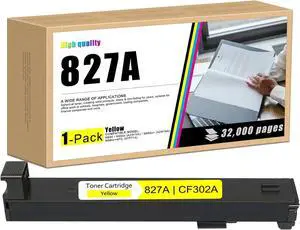 Ennovor 827A High Yield Toner Cartridge with Chip Replacement for HP 827A Color MFP M880 M880z M880z+ M880z+ Printer(1 Pack CF302A Yellow )