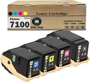 Ennovor Phaser 7100 Toner Cartridge Black Cyan Magenta Yellow Compatible with Xerox 106R02605 106R02599 106R02600 106R02601 Replacement for Xerox Phaser 7100 7100N 7100DN Printer
