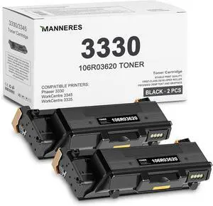 Ennovor Phaser 3330 Toner Cartridge (2-Pack, Black): 106R03620 Toner Cartridge Replacement for Xerox Phaser 3330/WorkCentre 3345/3335 Printer