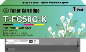 Ennovor T-FC50C Toner Cartridges Compatible for Toshiba T-FC50C T-FC50C-K T-FC50C-C T-FC50C-M T-FC50C-Y Toner Cartridges Work for Toshiba E-Studio 2555C 3055C 3555C Printers 1 Black