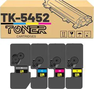 Ennovor TK-5452 TK-5452K TK-5452C TK-5452M TK-5452Y Toner Cartridge Compatible for Kyocera Ecosys PA2600cx PA2600cwx MA2600cwx MA2600cwfx Printers, High Yield Printing 4 Pack KCMY