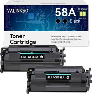 Ennovor 58A CF258A Toner Cartridge 2 Pack Black High Yield (with Chip) Replacement for HP 58A CF258A 58X CF258X Work for HP Pro MFP M428fdw M428fdn M428dw Pro M404n M404dn M404dw M428 M404 Printer