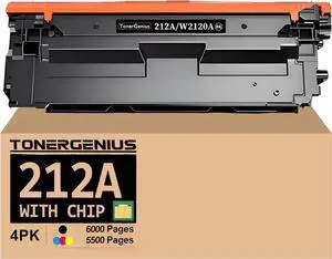 Ennovor w2120a/212a Toner Cartridge Compatible for m554 Toner M555dn Laser Toner MFP M578dn/f/c/z/x Toner Ink Cartridge 212a (Black) Color Toner