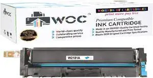 Ennovor WOC Compatible Toner Cartridge Replacement with Chip for HP W2181A (218A) (Cyan) for Use in Color Laserjet Pro 3201 / MFP 3301