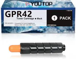 Ennovor GPR-42 GPR42 Black Toner Cartridge Replacement for Canon GPR-42 4791B003AA Toner Compatible for Canon imageRunner Advance 4045 4051 4245 4251 Printer