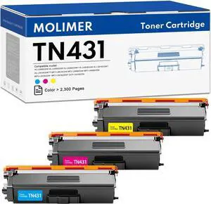 Ennovor TN-431 3PK, TN431 Toner Cartridges Compatible for Brother TN431BK TN431C TN431M TN431Y TN431 TN-431 for MFC-L8900CDW Toner, Model: TN4313PK
