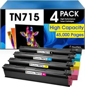 Ennovor MasaiMara TN715 TN-715 C750i High Capacity Compatible Toner Cartridges Replacement for Konica Bizhub C750i ACP8130 ACP8230 ACP8330 ACP8430 Printer (Black Cyan Magenta Yellow, 4-Pack)