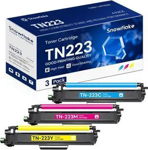 Ennovor TN223 TN-223 C/M/Y High Yield Toner 3 Pack Compatible TN223 Cyan Magenta Yellow Toner Cartridges Set Replacement for Brother TN223 TN-223 MFC-L3710CW MFC-L3770CDW MFC-L3750CDW