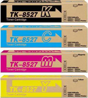 Ennovor TK8527 TK-8527 Toner Cartridges Compatible Kyocera TK-8527 Toner use for Kyocera TASKalfa 3552ci 3553ci 4052ci 4053ci Printers Black Cyan Magenta Yellow