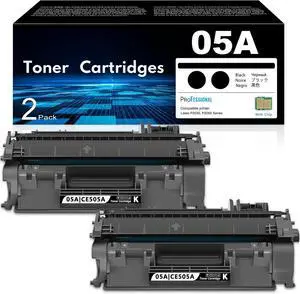 Ennovor 05A CE505A Toner Cartridge 2-Pack Replacement for HP 05A Black Toner 05X CE505X Works with Laser P2035 P2035N 2035N P2055DN 2055DN P2055X P2055D Printer | CE505D Toner