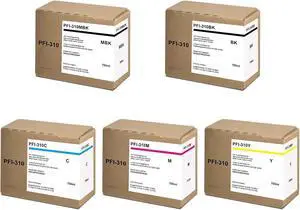 Ennovor PFI-310 Ink Tank (MBK/BK/C/M/Y, 330ml) Replacement for Canon PFI310 PFI-310MBK PFI-310BK PFI-310C PFI-310M PFI-310Y Ink Cartridge for ImagePROGRAF TX-2000 TX-3000 TX-4000 Printer, 5-Pack